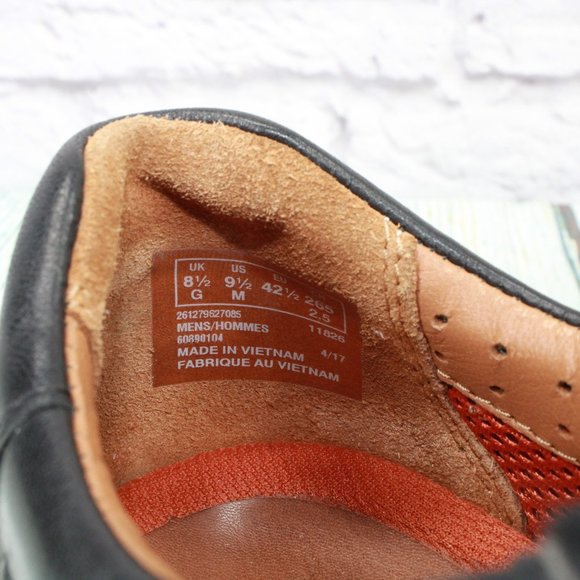 Clarks Unstructured Black Leather Comfort Low Top Sneakers Shoes Size 9.5 Medium - Picture 8 of 9